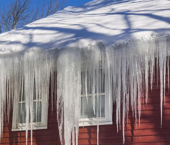 icicles hanging from roof edge