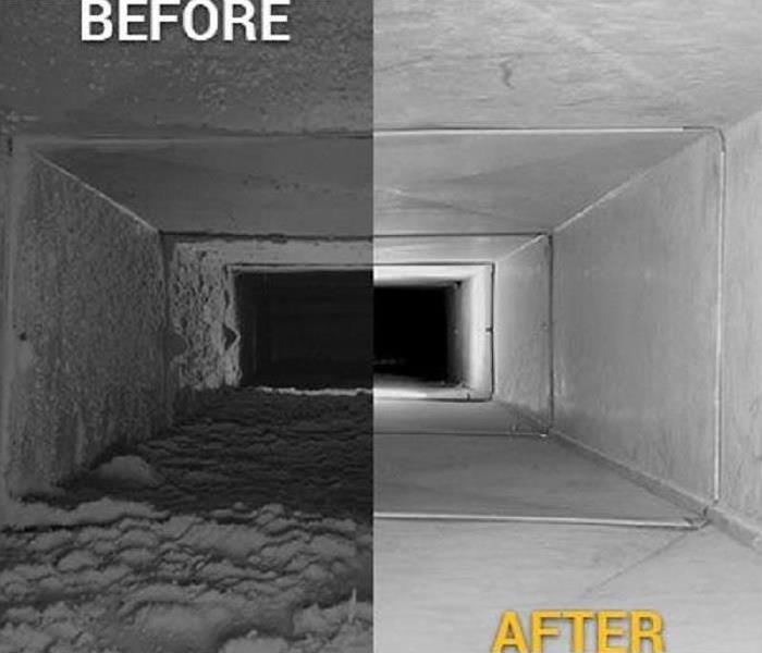 commercial ducts before and after cleaning